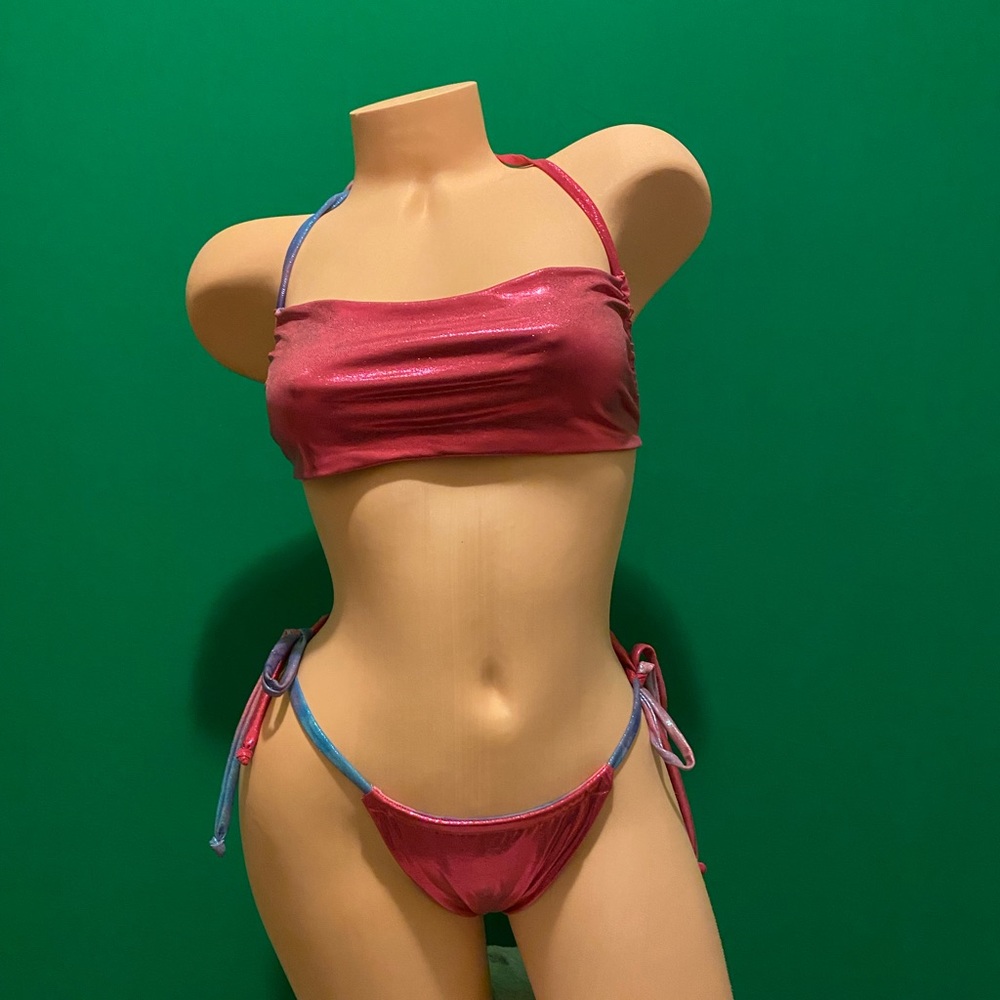 Handmade Reversible Pink Bikini Woman Size M